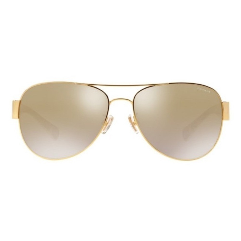 Coach Aviator Sunglasses Leopard Print Gold Horse Carriage Logo HC7059 9249T5 - Picture 6 of 9